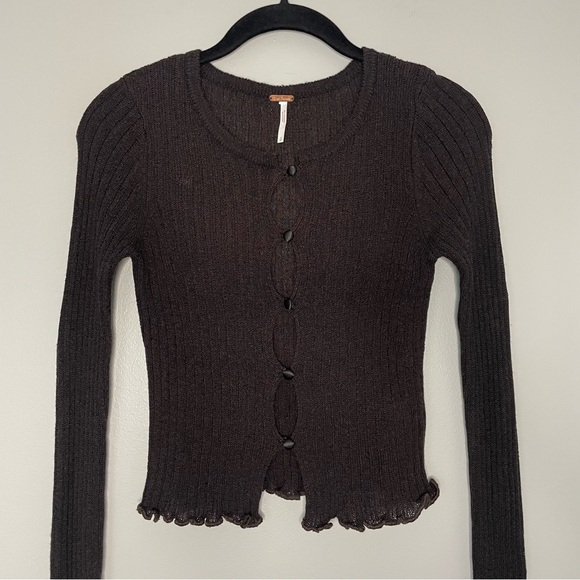 Free People Chocolate Brown Erica Cardigan - Picture 5 of 15